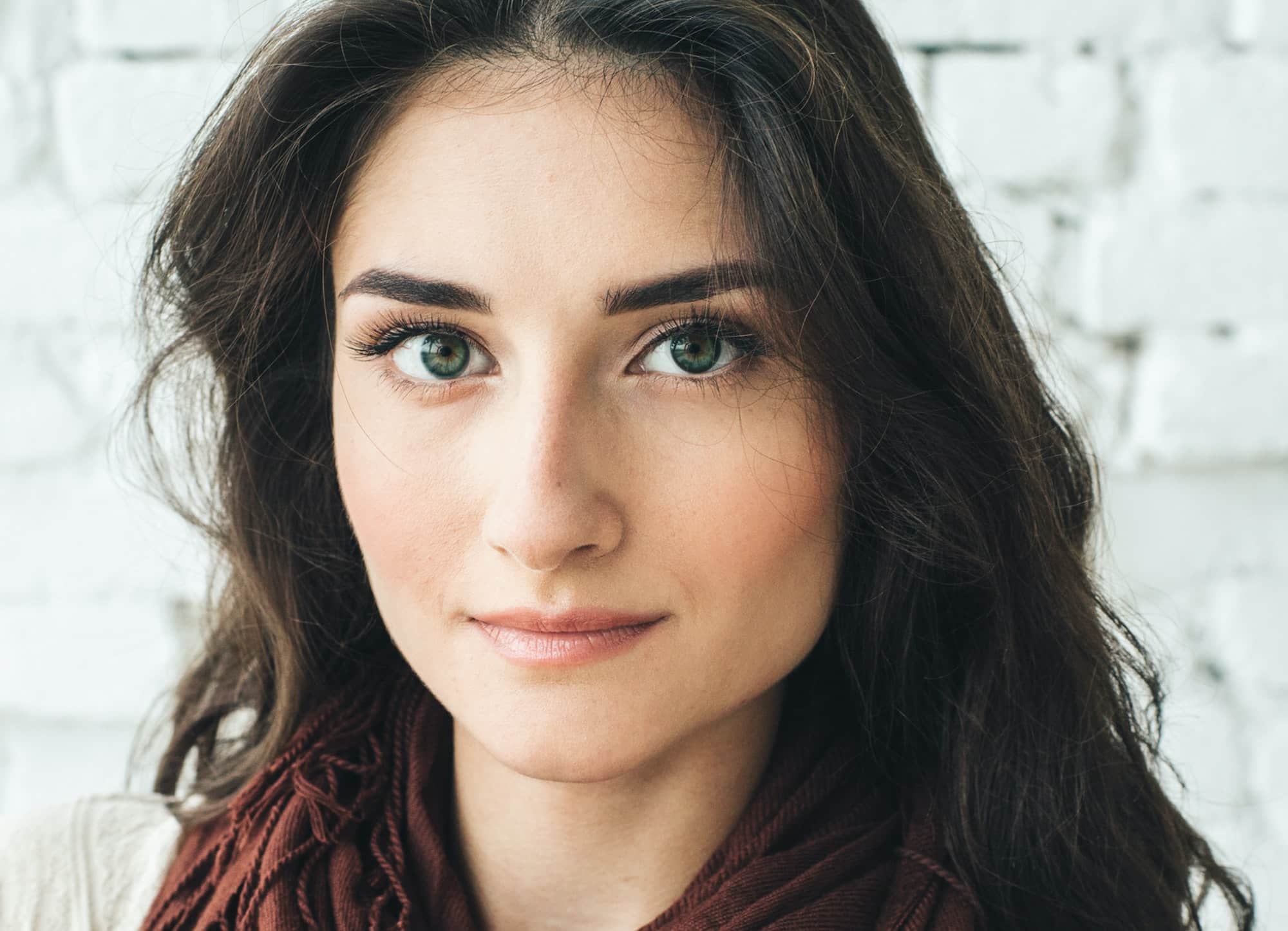 Natural woman beauty eyes smile female casual portrait